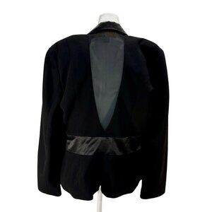 J.Ribkoff Couture Vintage Black Blazer with Satin Lapels and Mesh Back Detail